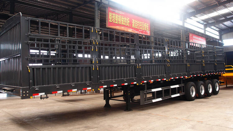 4 axle cargo transport fence semi trailer