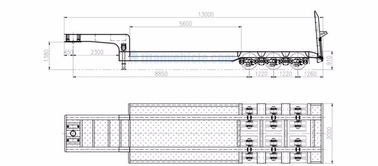 TITAN 3 line 6 axle low loader trailer technical parameter